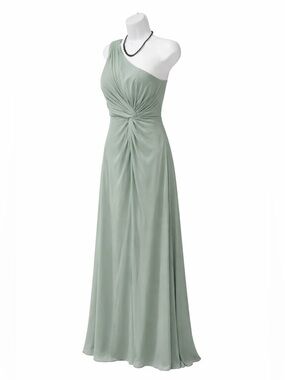 🌿 Azazie One-Shoulder Sage Green Formal Dress | Bridesmaid | Size XS (0–2)